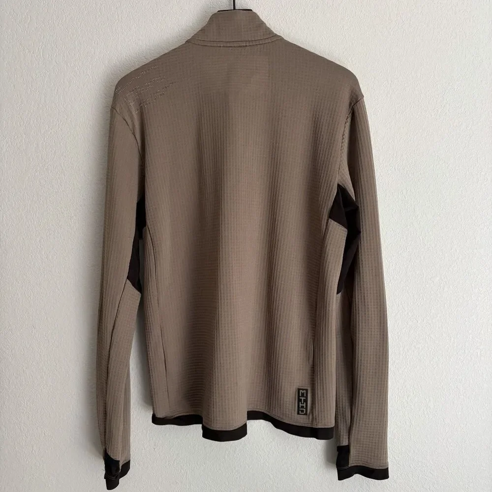 MTHD Meridian Grid Polartec Fleece Half Zip Pullover Sand Size XL